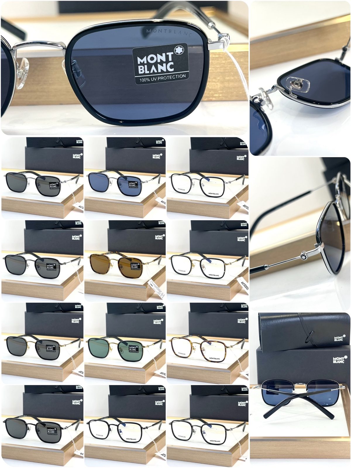 Montblanc Rectangular Sunglasses with UV Protection