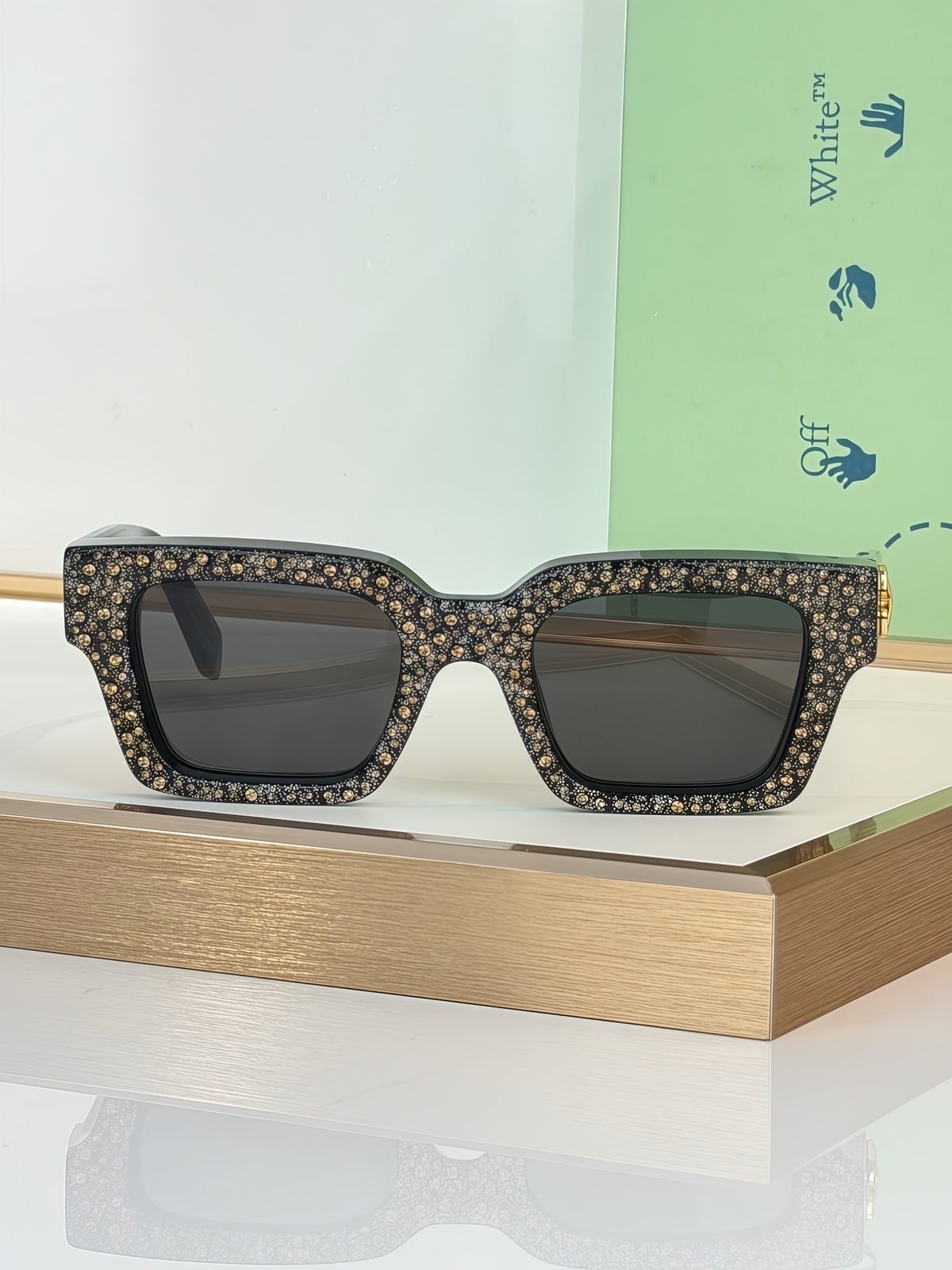 Off-White™ Crystal-Embellished Square Sunglasses