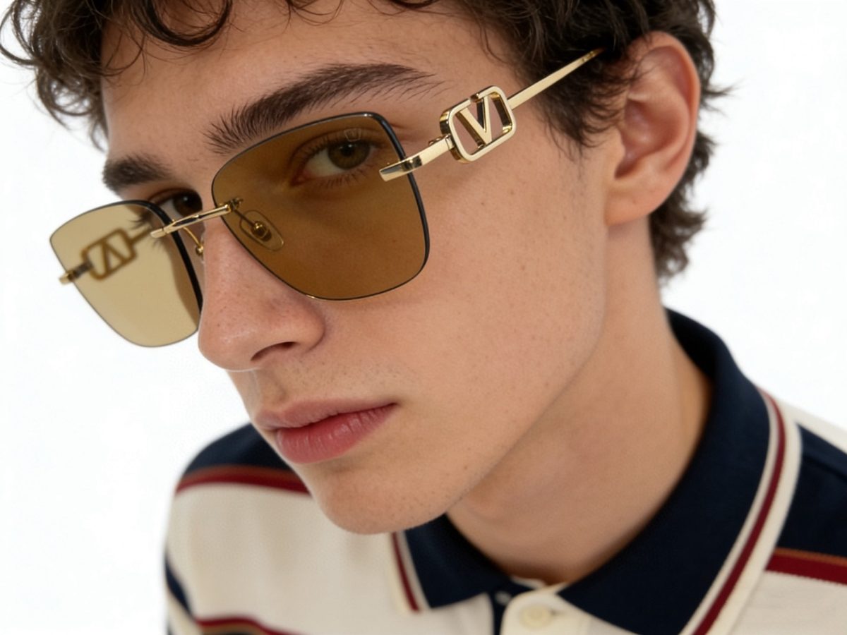 Valentino VLogo Gold-Plated Sunglasses