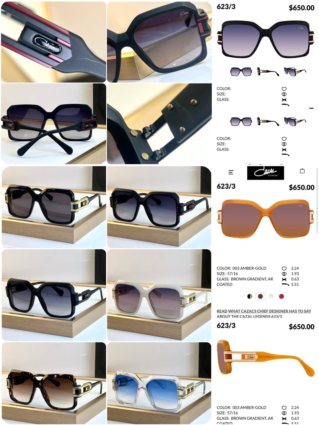 Cazal 623 Oversized Square Sunglasses