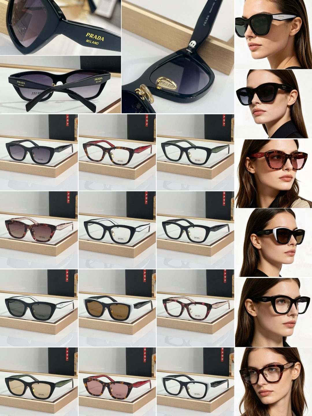 Prada Milano Black Wayfarer Sunglasses