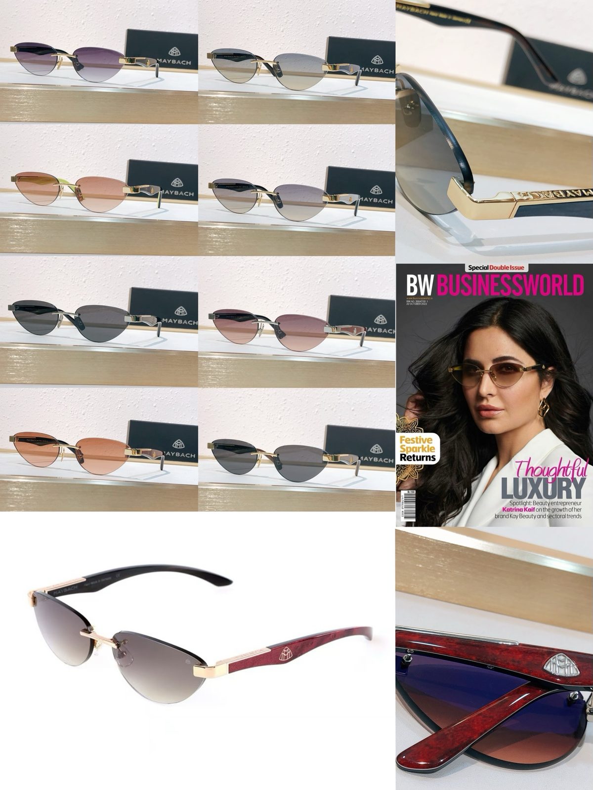 Maybach Rimless Gradient Sunglasses