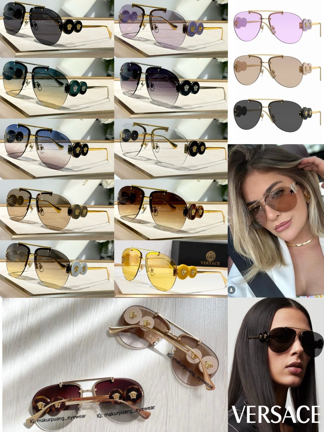 Versace Medusa Aviator Sunglasses
