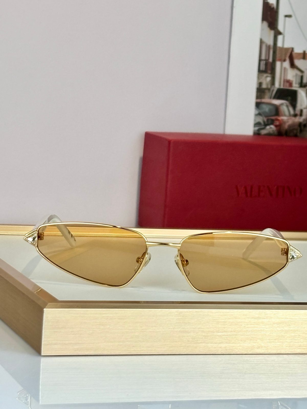Valentino Gold-Toned Cat-Eye Sunglasses