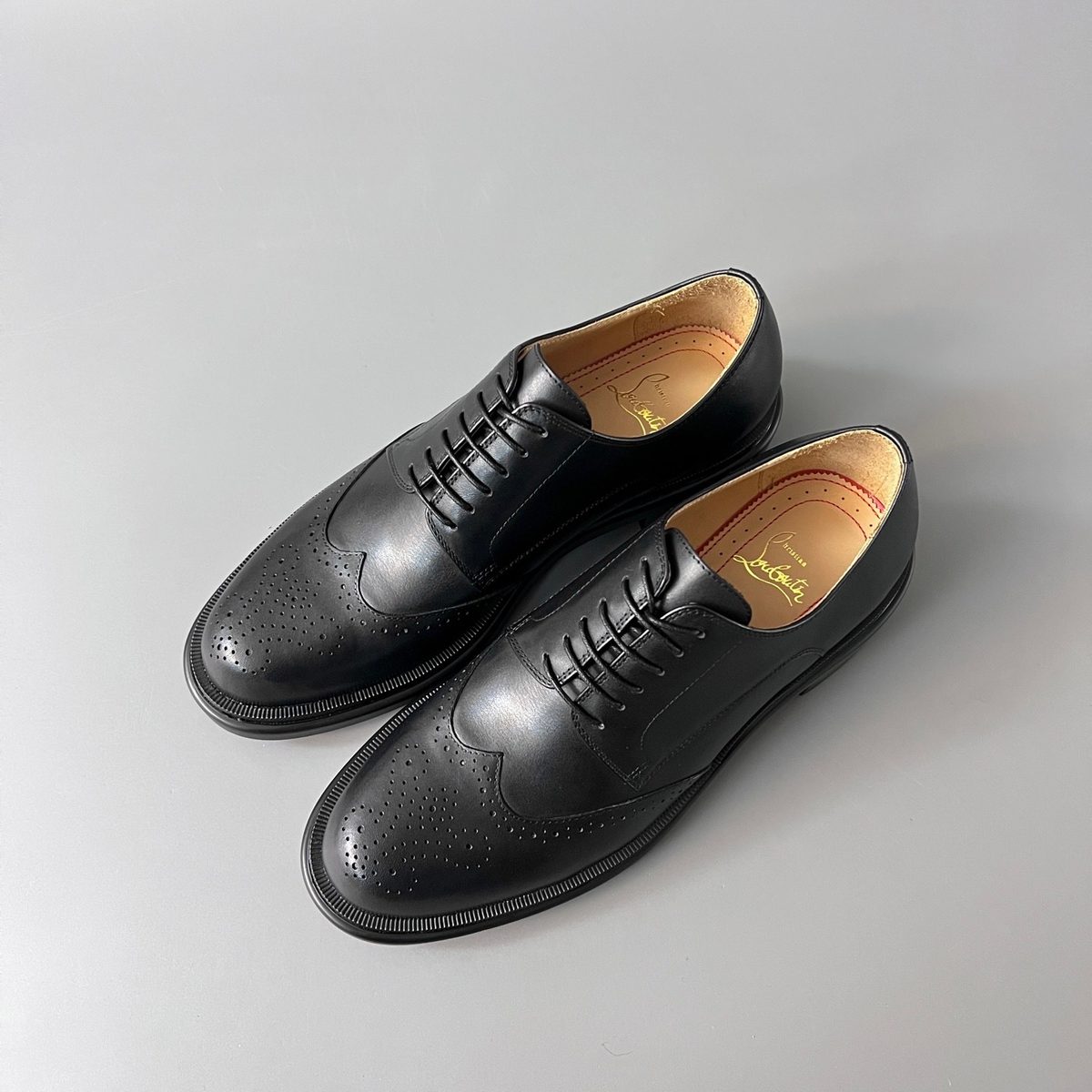Louboutin Wingtip Oxford Shoes Black