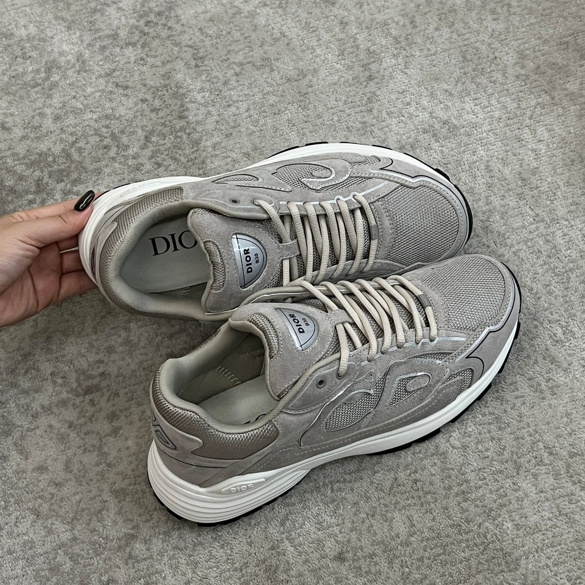 Dior B27 Grey Suede Mesh