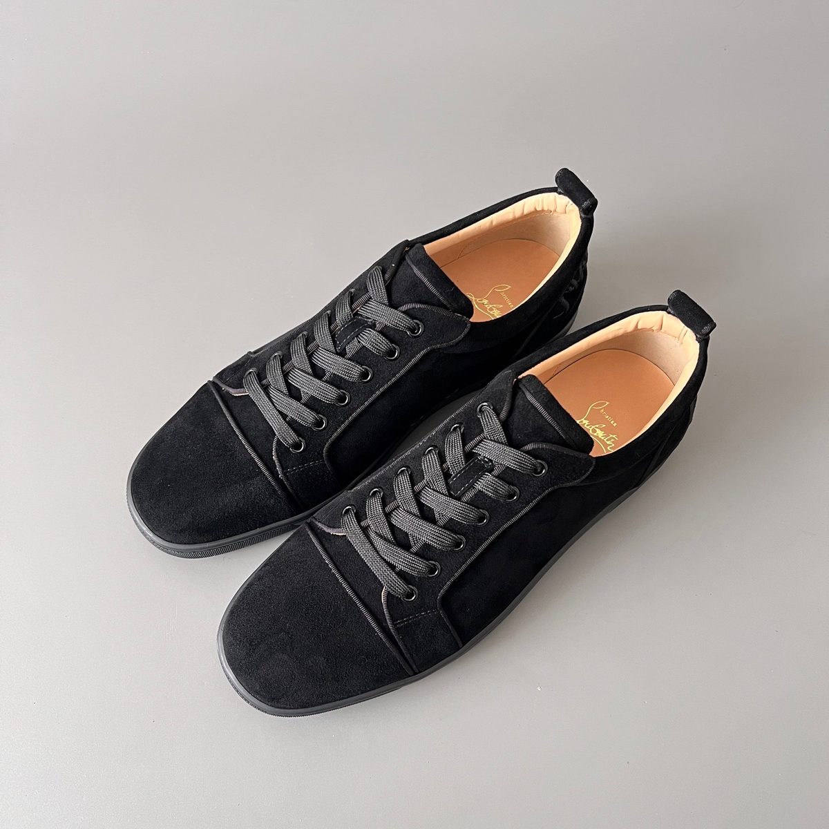 Louboutin Black Suede Low-Top Sneakers