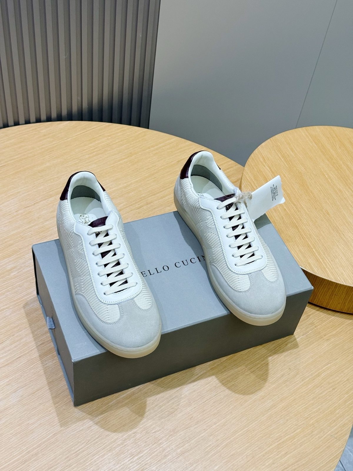 Celine Triomphe Low-Top Sneaker White Burgundy