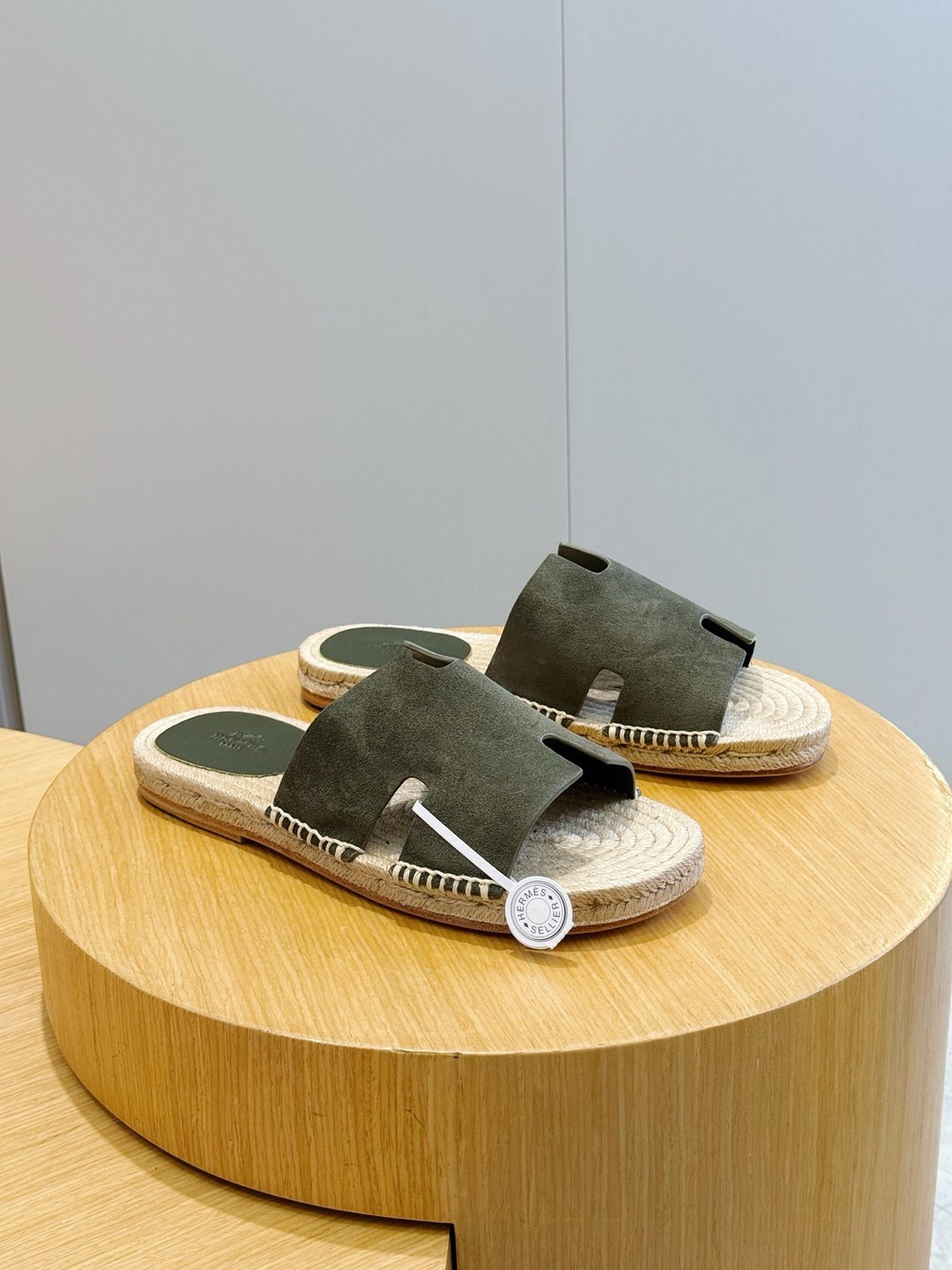 Hermès Suede Espadrille Slide Sandals
