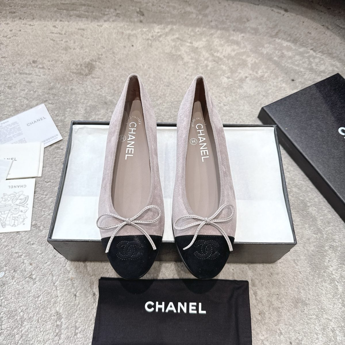 Chanel Two-Tone Ballet Flat Shoes