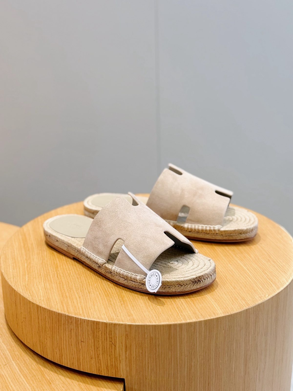 Hermès Suede Espadrille Slide Sandals