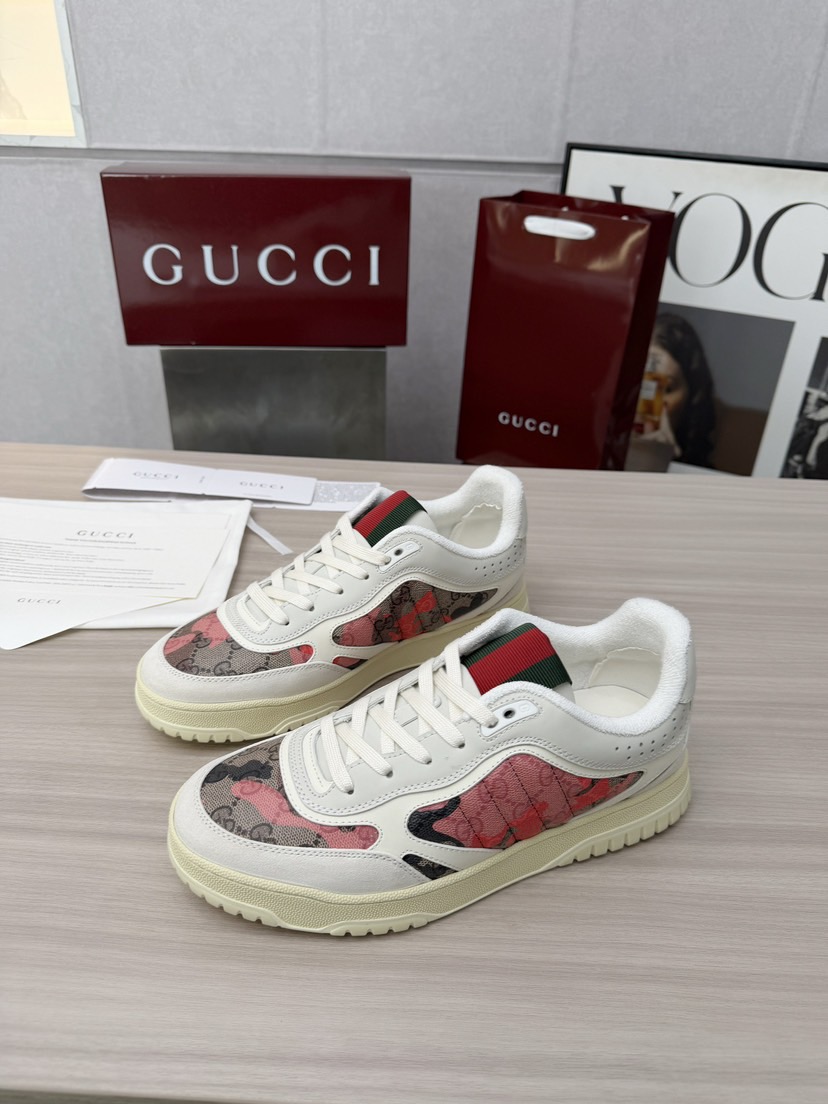 Gucci Screener Sneaker White Red GG Canvas
