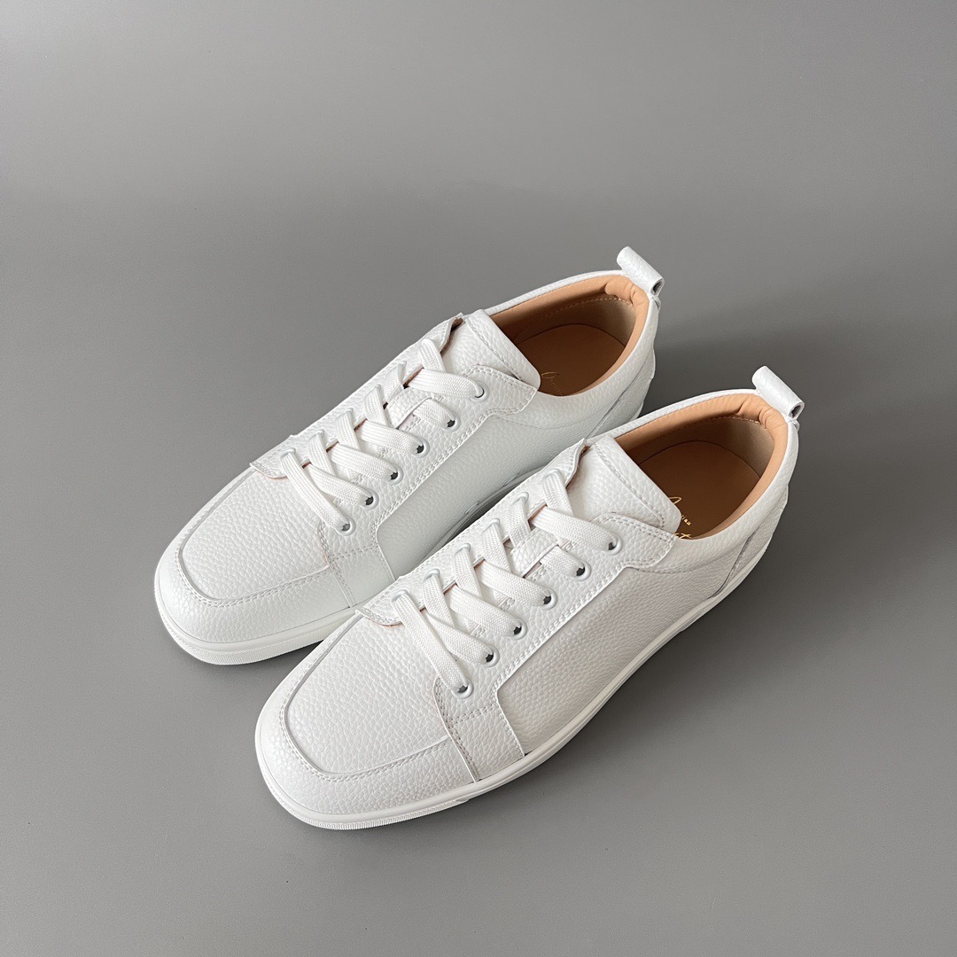 Christian Louboutin White Leather Low-Top Sneakers