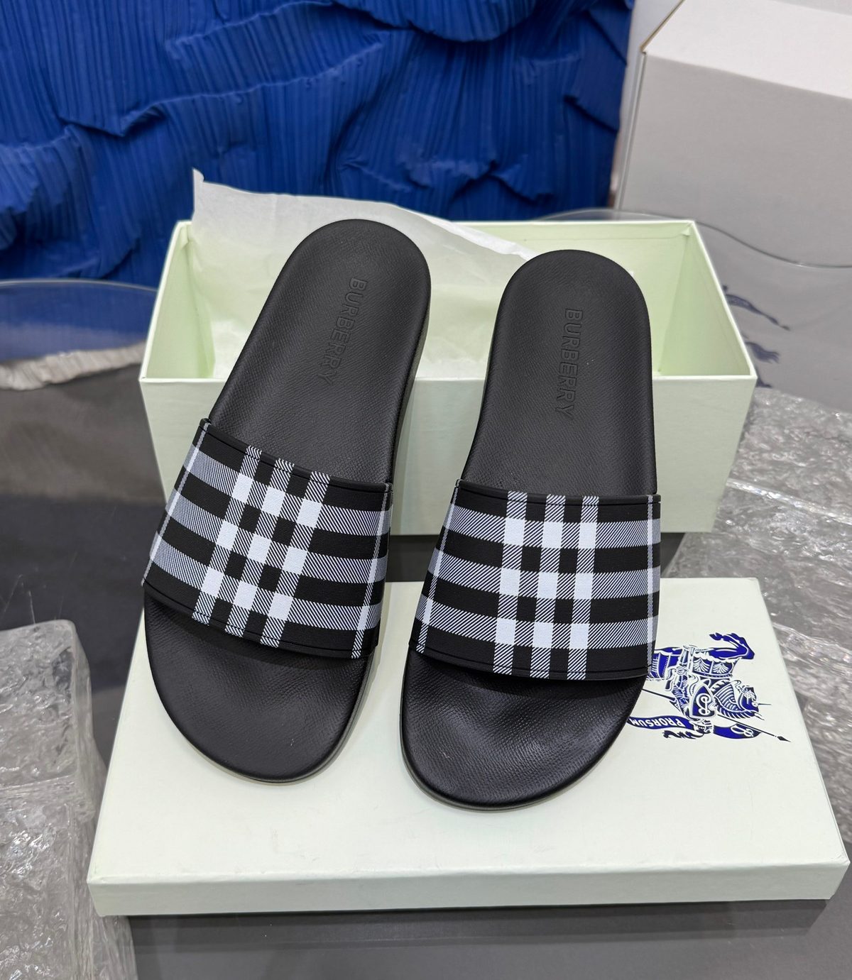 Burberry Check Slide Sandals