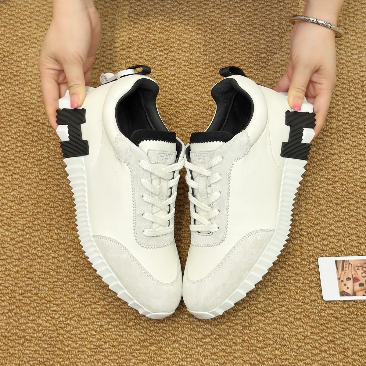Hermès H-Trainer Sneaker White Black