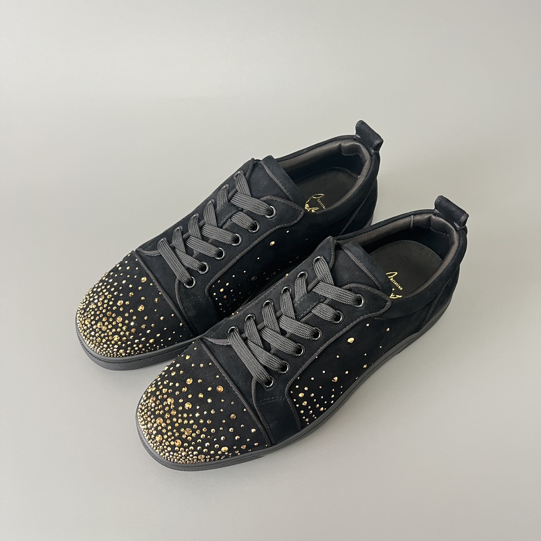 Christian Louboutin Junior Orlato Studs Black Gold