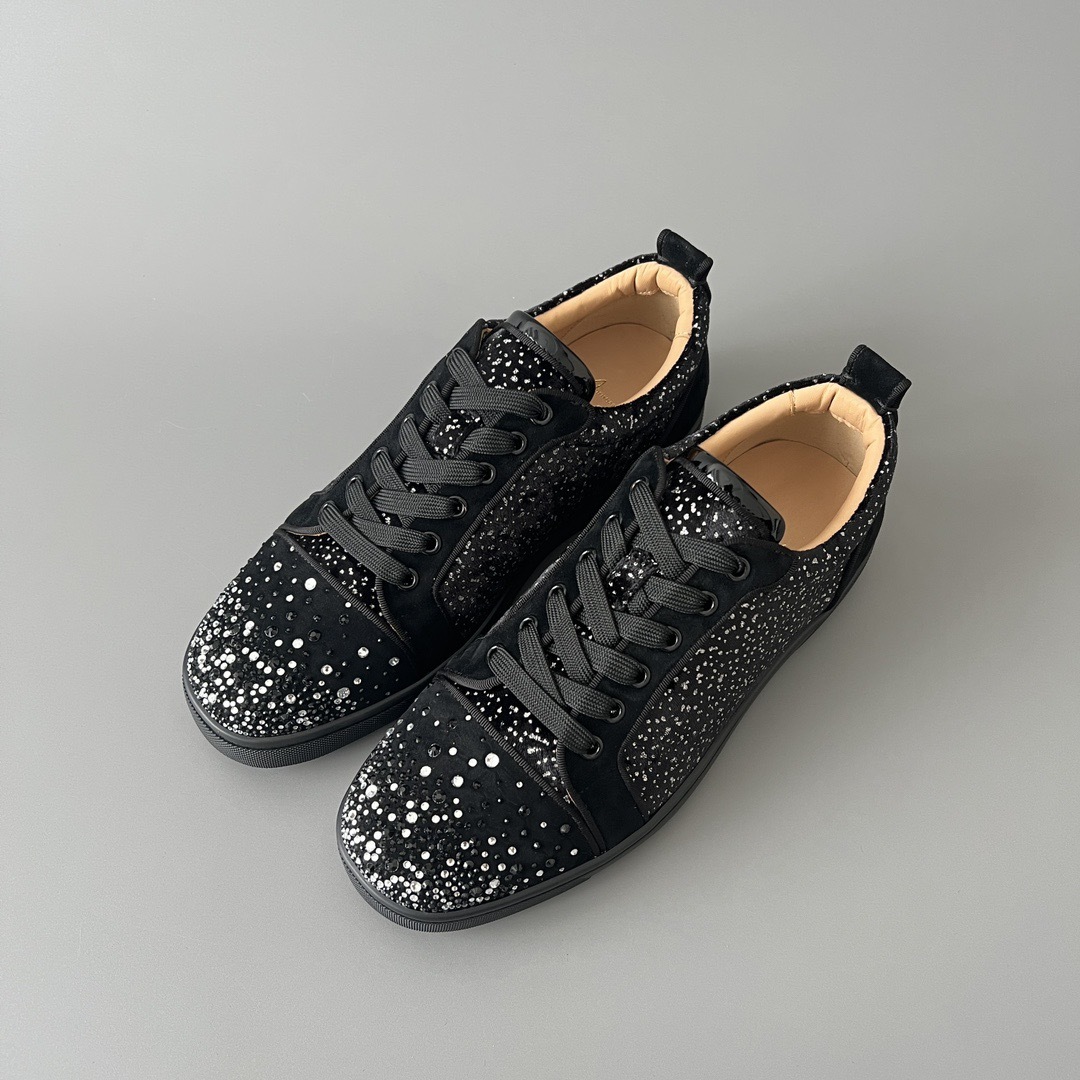 Christian Louboutin Low Top Sneaker Black Strass