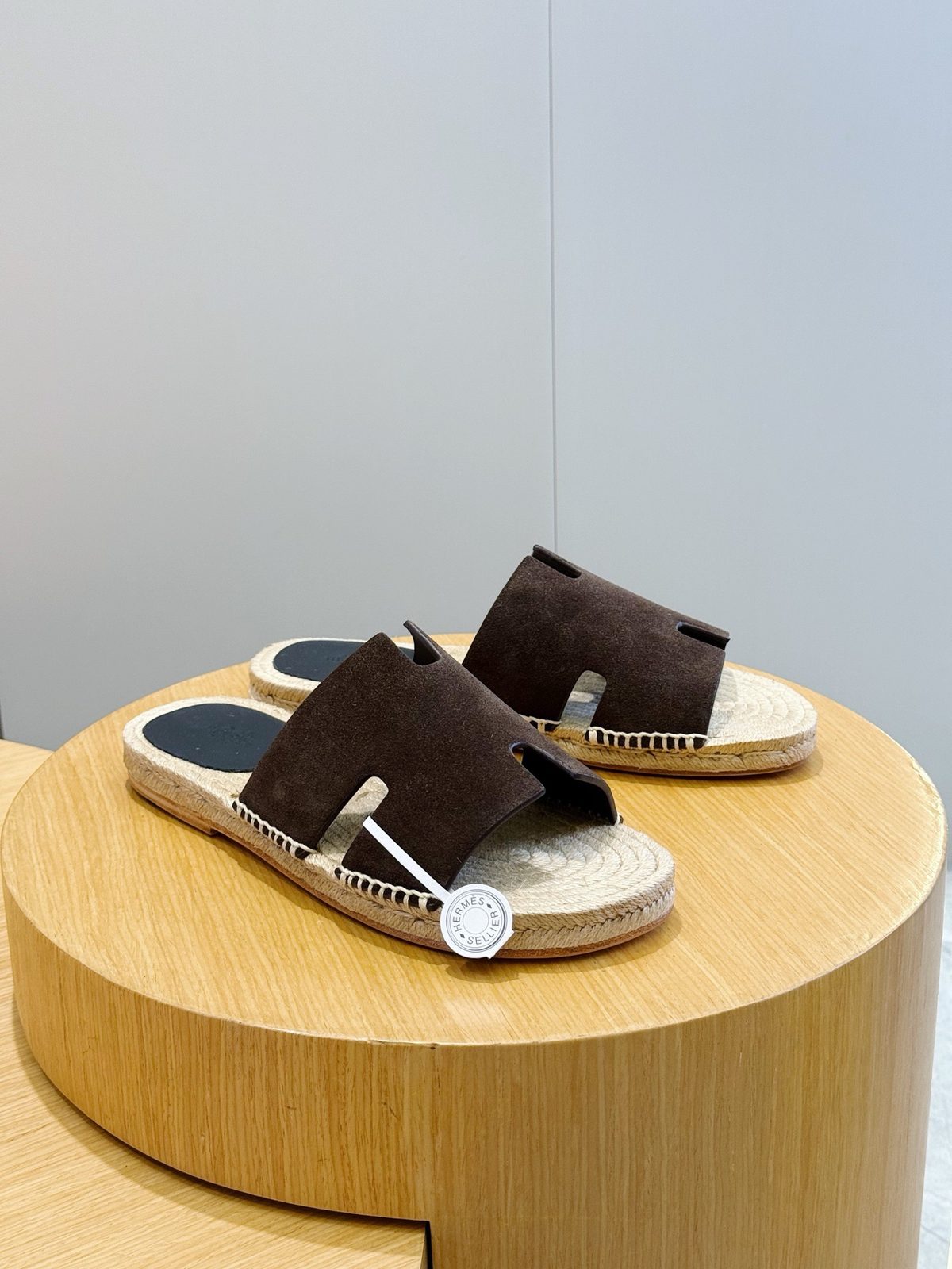 Hermès Chypre Suede Espadrille Slides