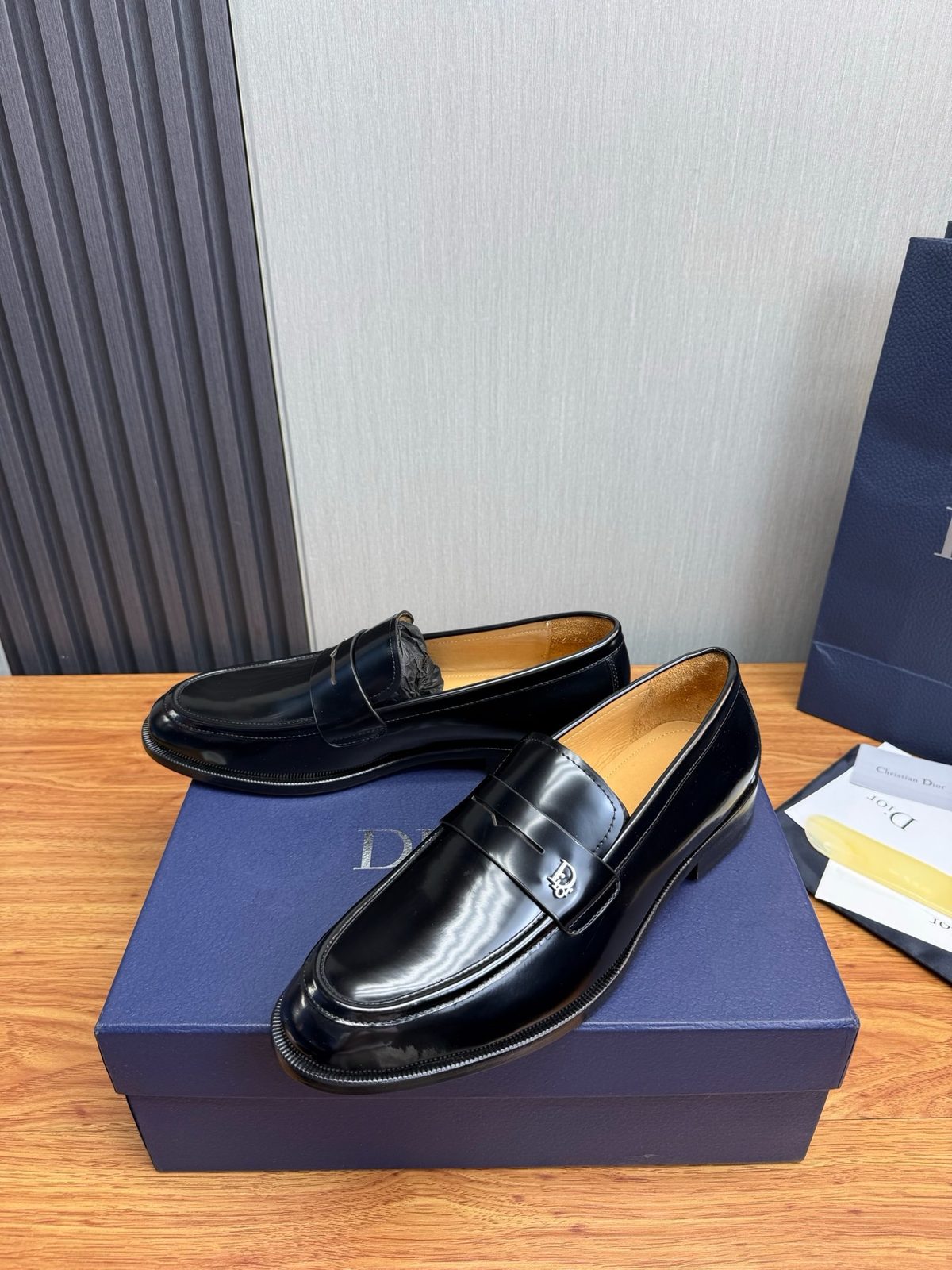 Dior Polished Leather Loafer Black