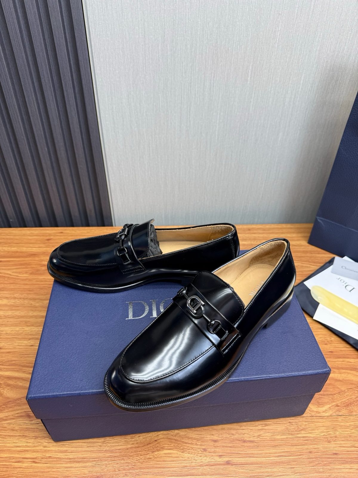 Dior CD Buckle Leather Loafer Black