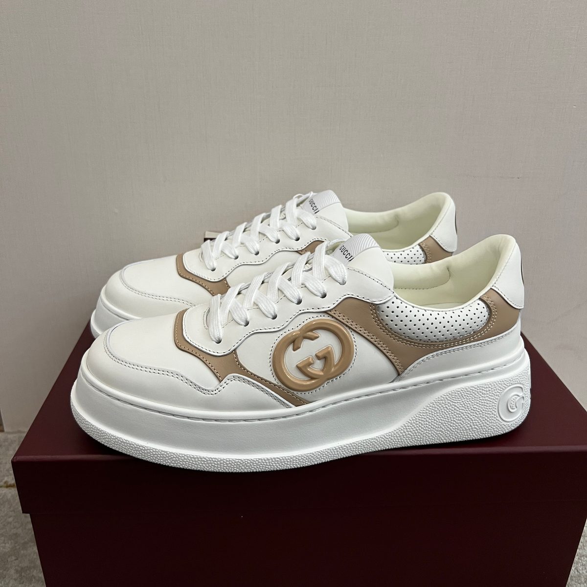 Gucci GG Platform Leather Sneakers