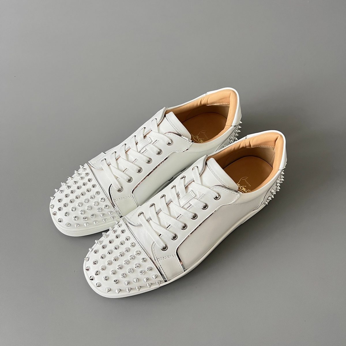 Christian Louboutin Low Top Spike Sneaker White