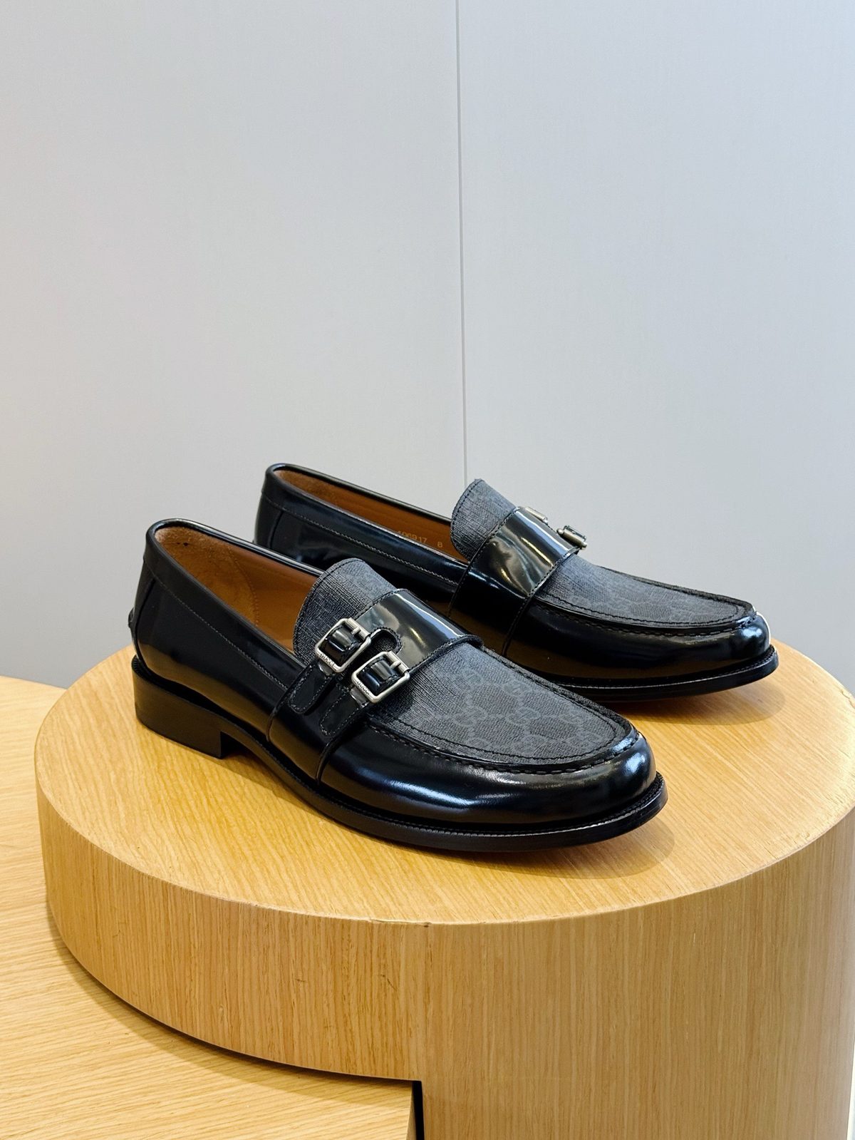 Luxury Denim and Leather Loafers with Metal Buckles