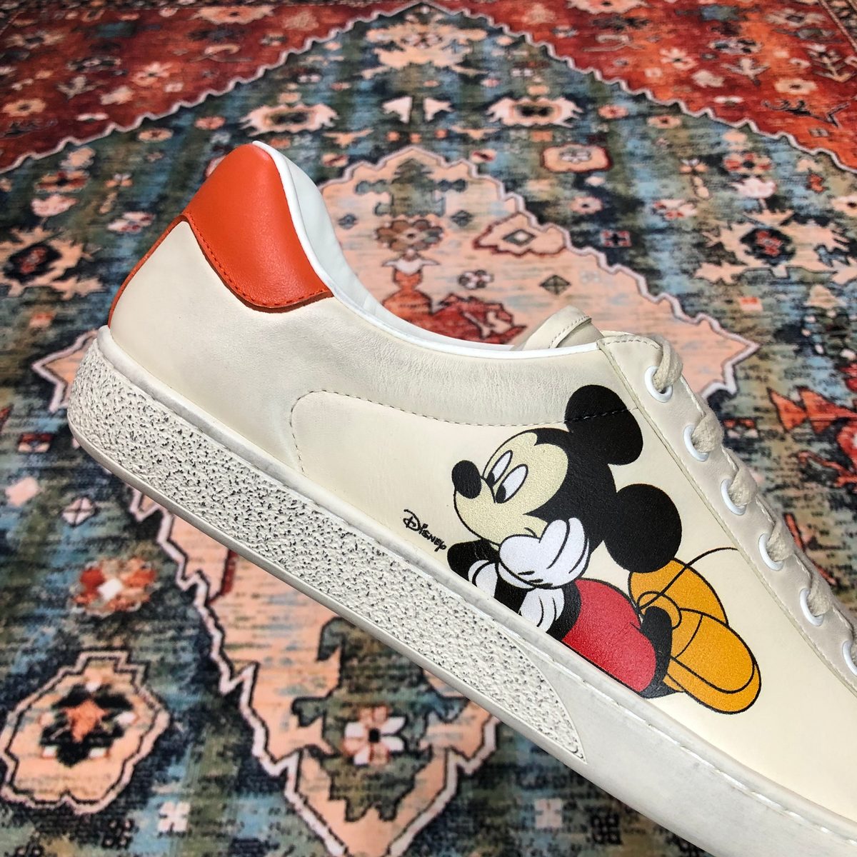 Disney Mickey Mouse White Leather Sneakers