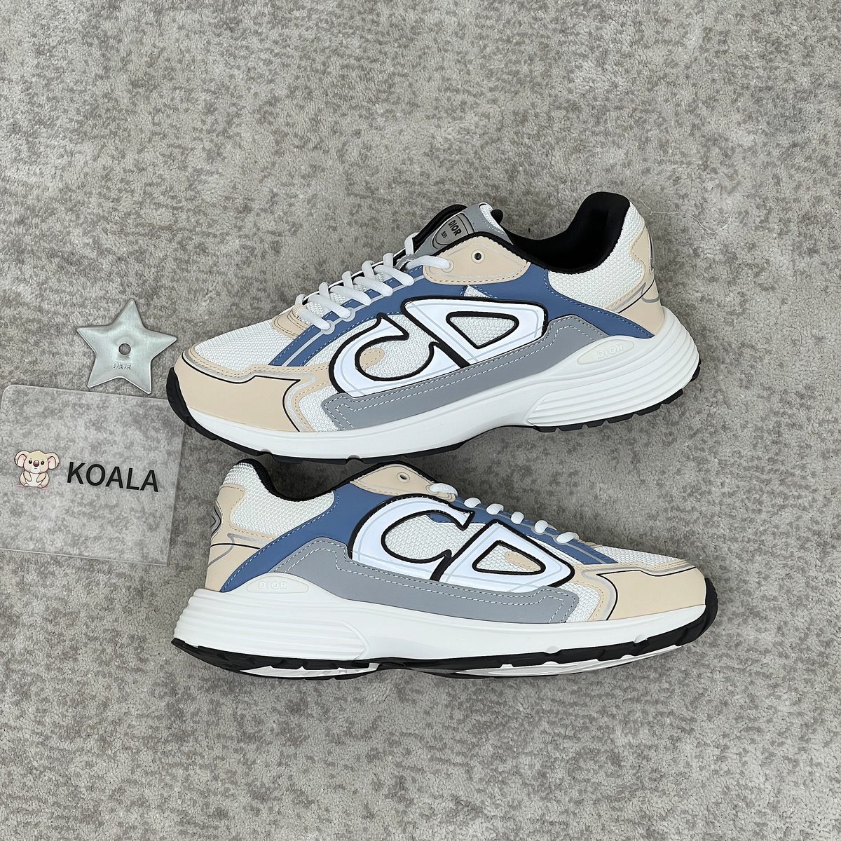 Dior B-Runners Cream/Blue/Grey