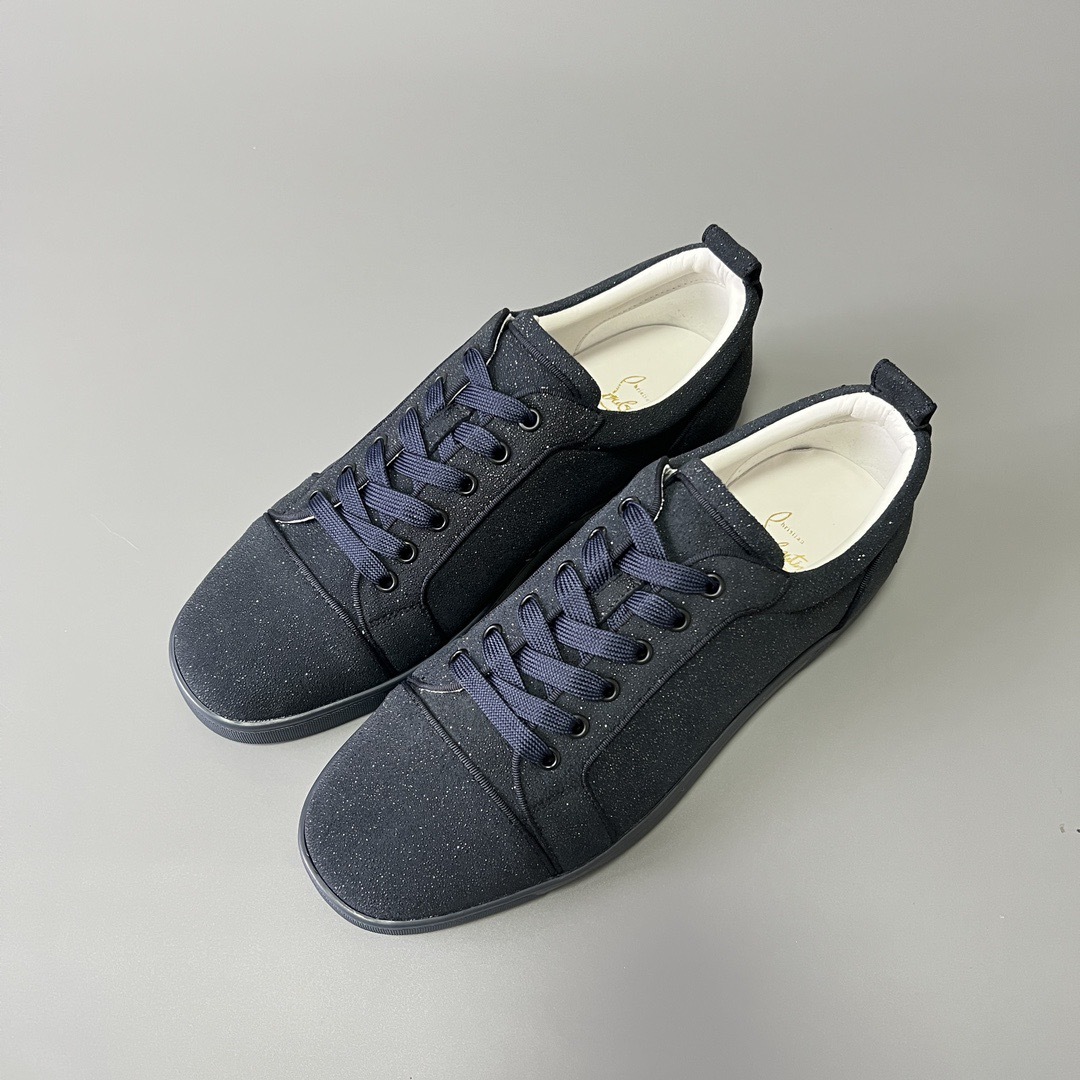 Luxury Black Glitter Lace-Up Sneakers