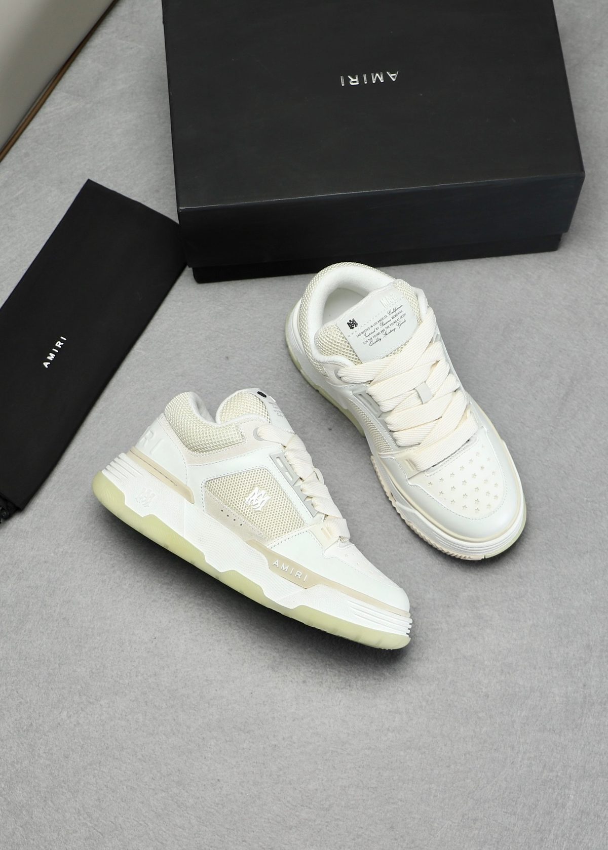 Amiri MA-1 White Leather High-Top Sneakers