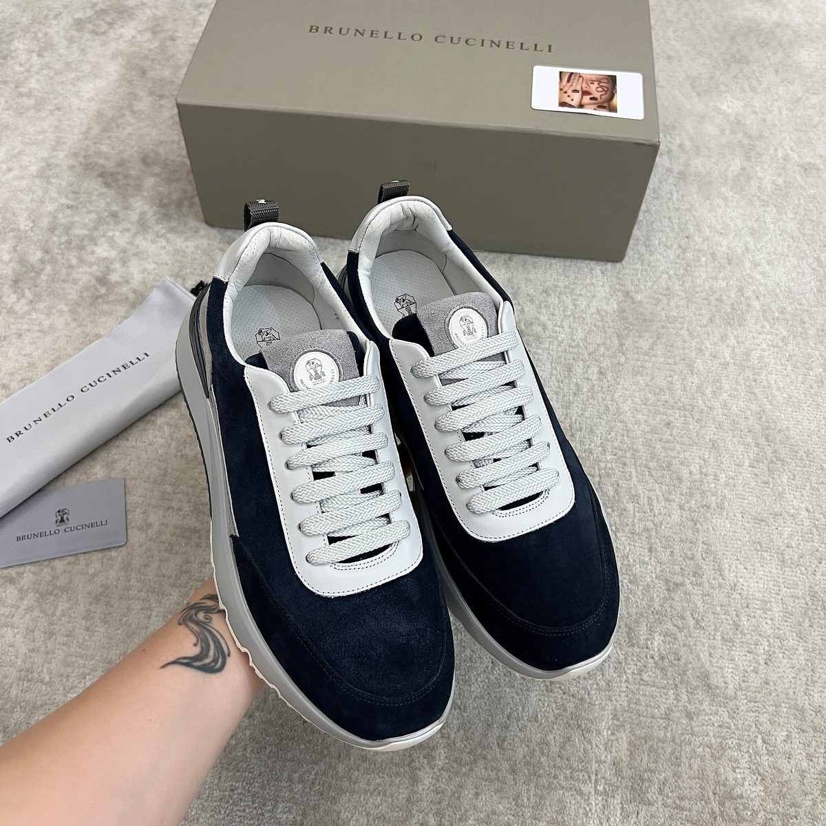 Brunello Cucinelli Low-Top Sneaker Navy White