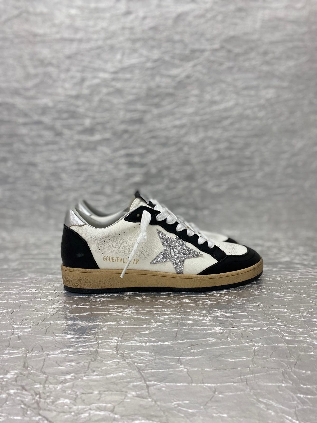 Golden Goose Ball Star White Black Silver