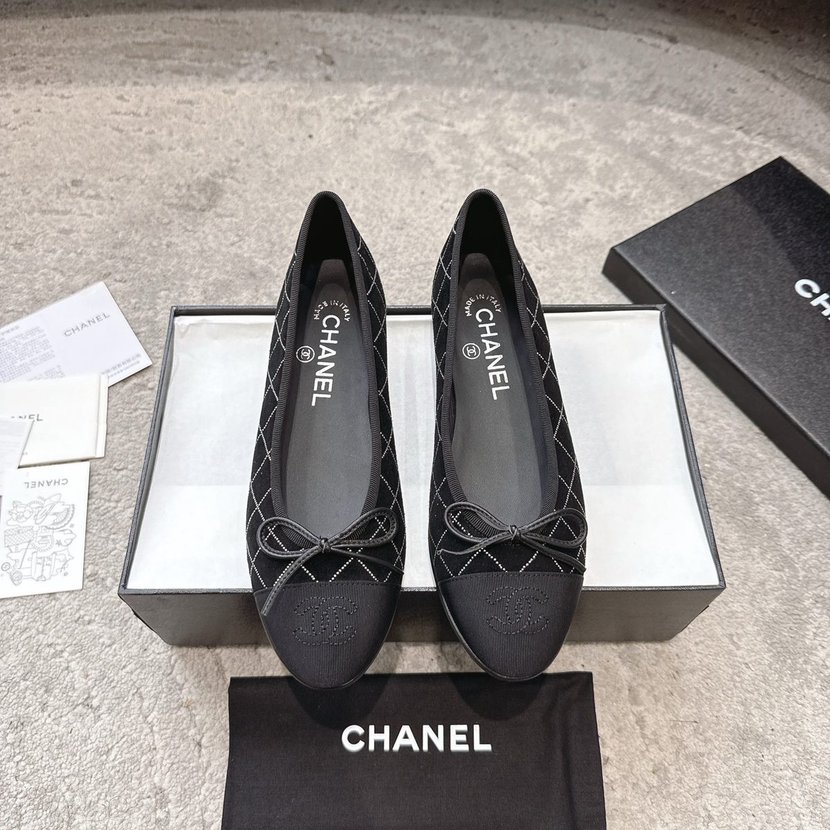 Chanel Quilted Ballet Flats Black