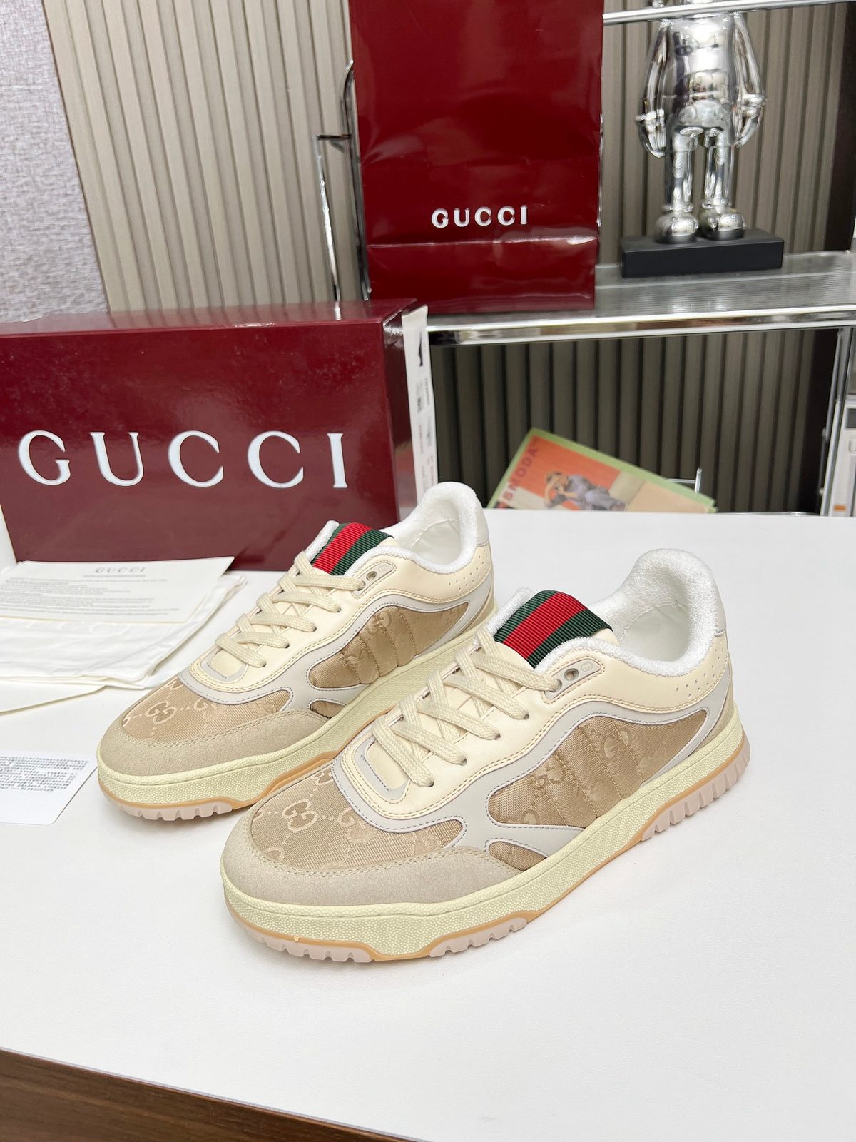 Gucci GG Canvas Leather Sneakers