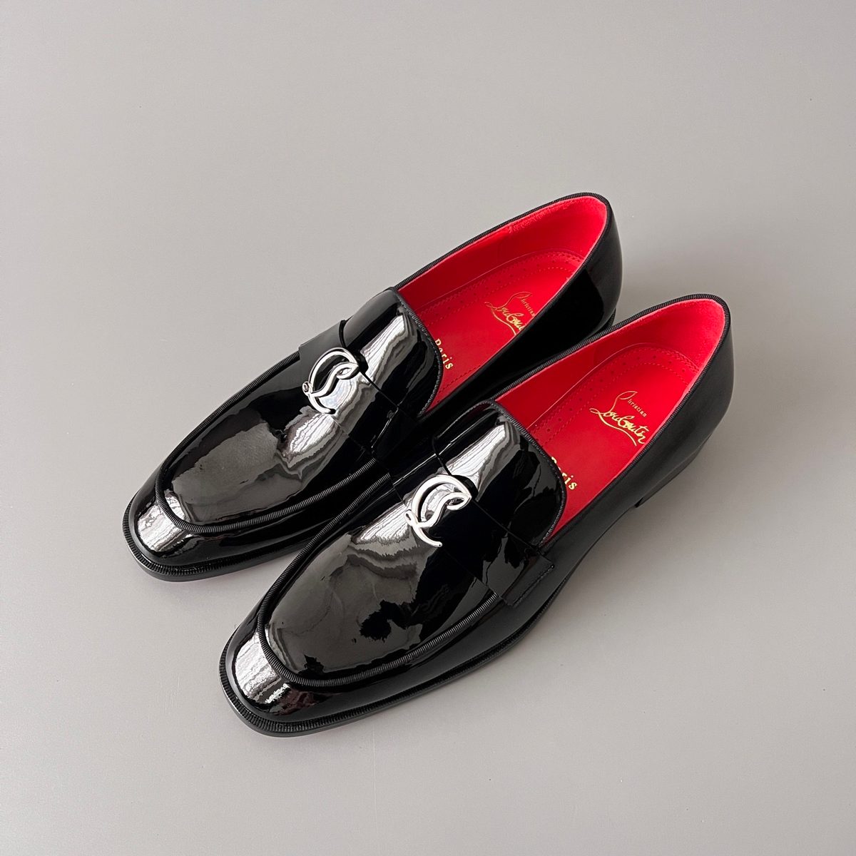 Louboutin Patent Leather Loafer with Horsebit Detail