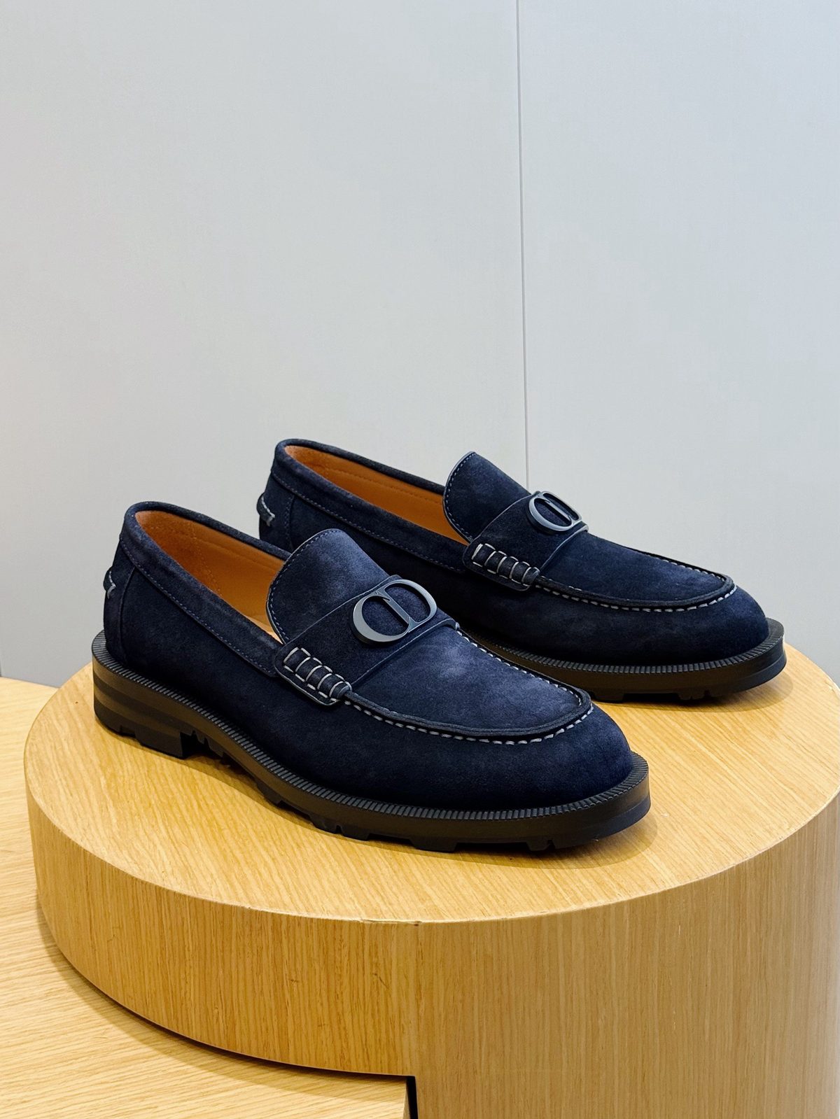 Dior CD Logo Suede Loafers Navy