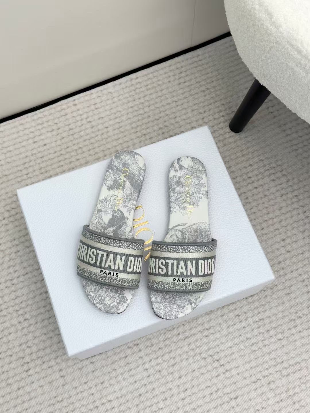 Christian Dior Velvet Slide Sandals Paris