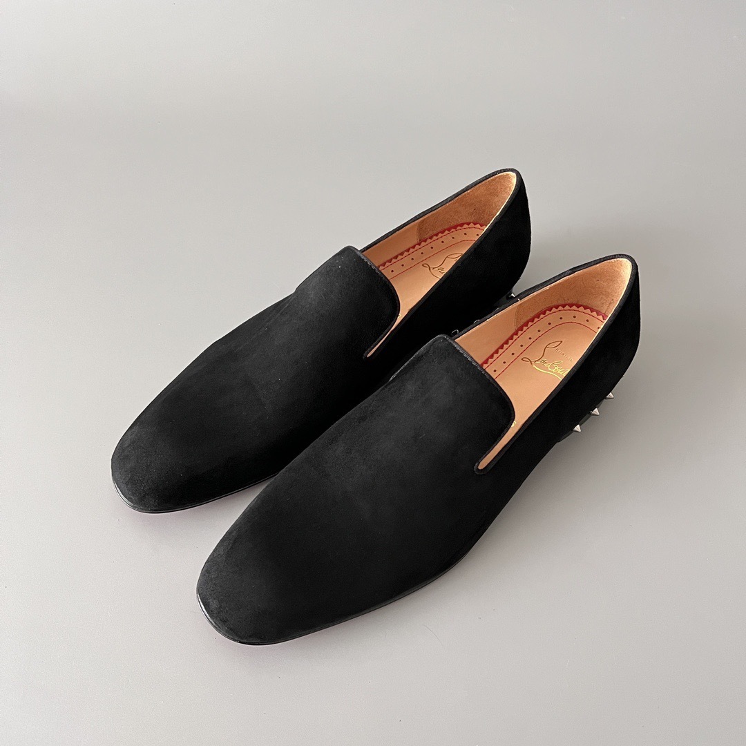 Christian Louboutin Black Suede Loafers