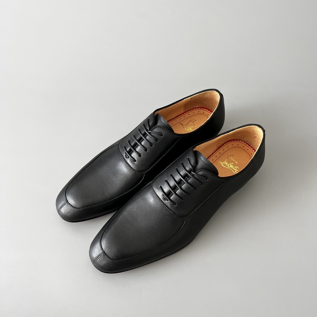 Luxury Black Leather Oxford Dress Shoes
