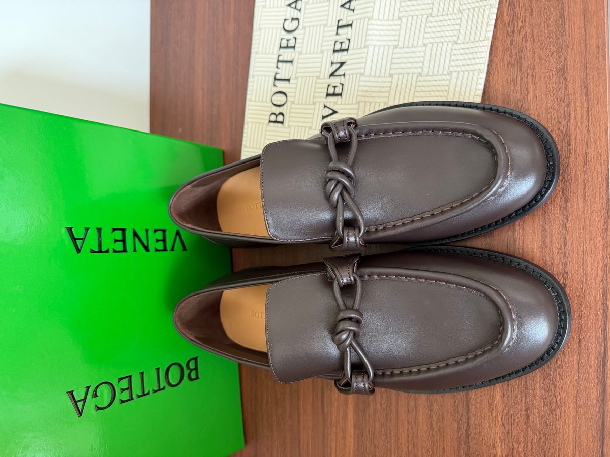 Bottega Veneta Dark Brown Leather Loafers