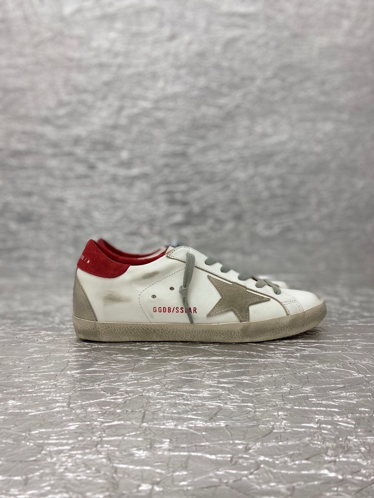 Golden Goose Super-Star White Leather Red Heel Tab
