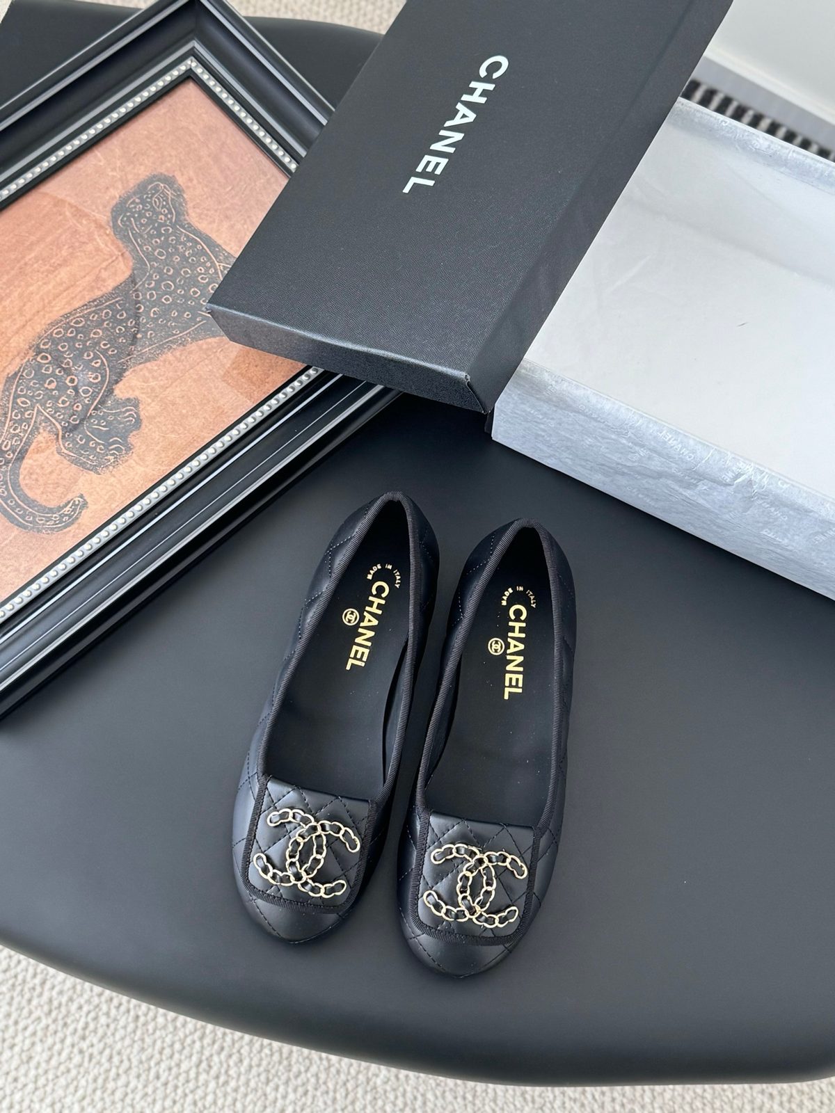 Chanel Quilted Black Loafer Flats