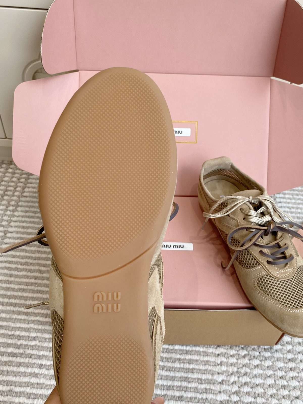 Miu Miu Suede Lace-Up Sneakers