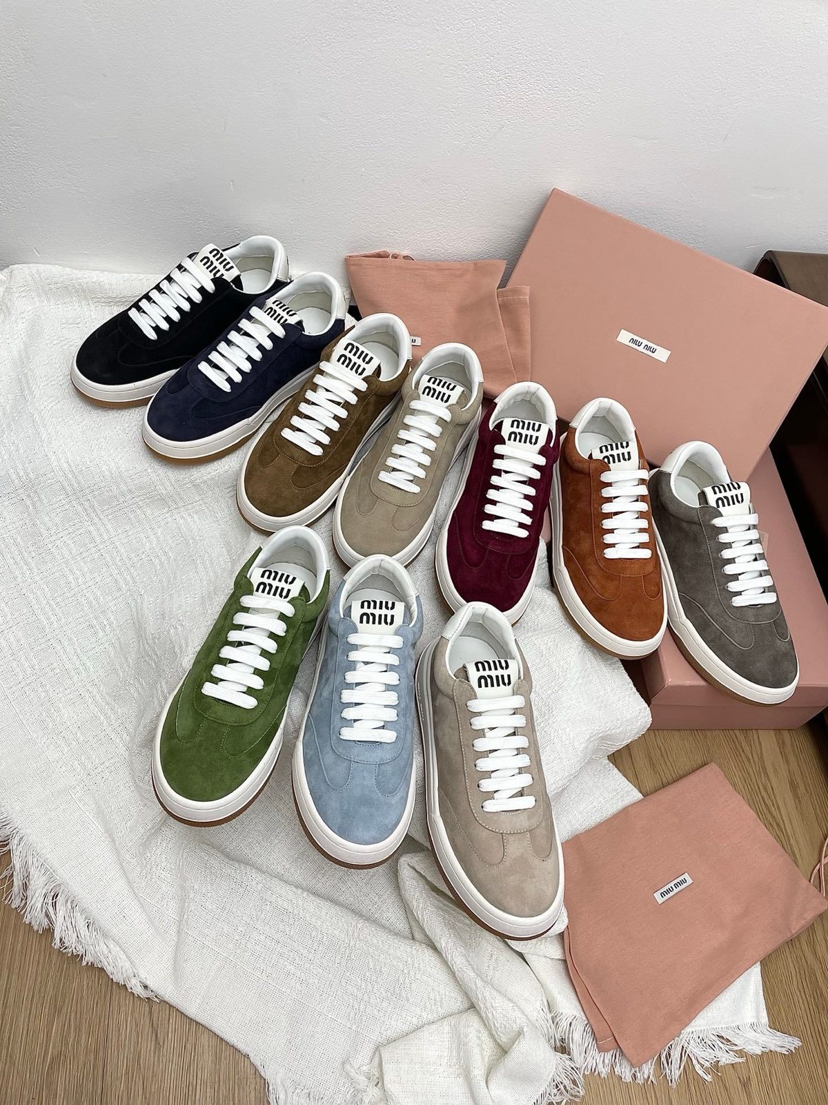 Miu Miu Suede Platform Sneakers