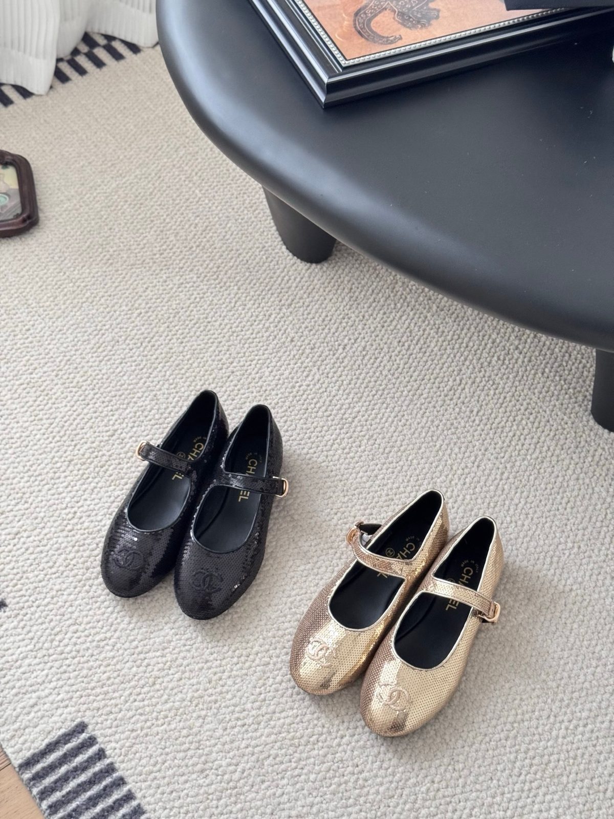 Chanel CC Quilted Mary Jane Ballet Flats