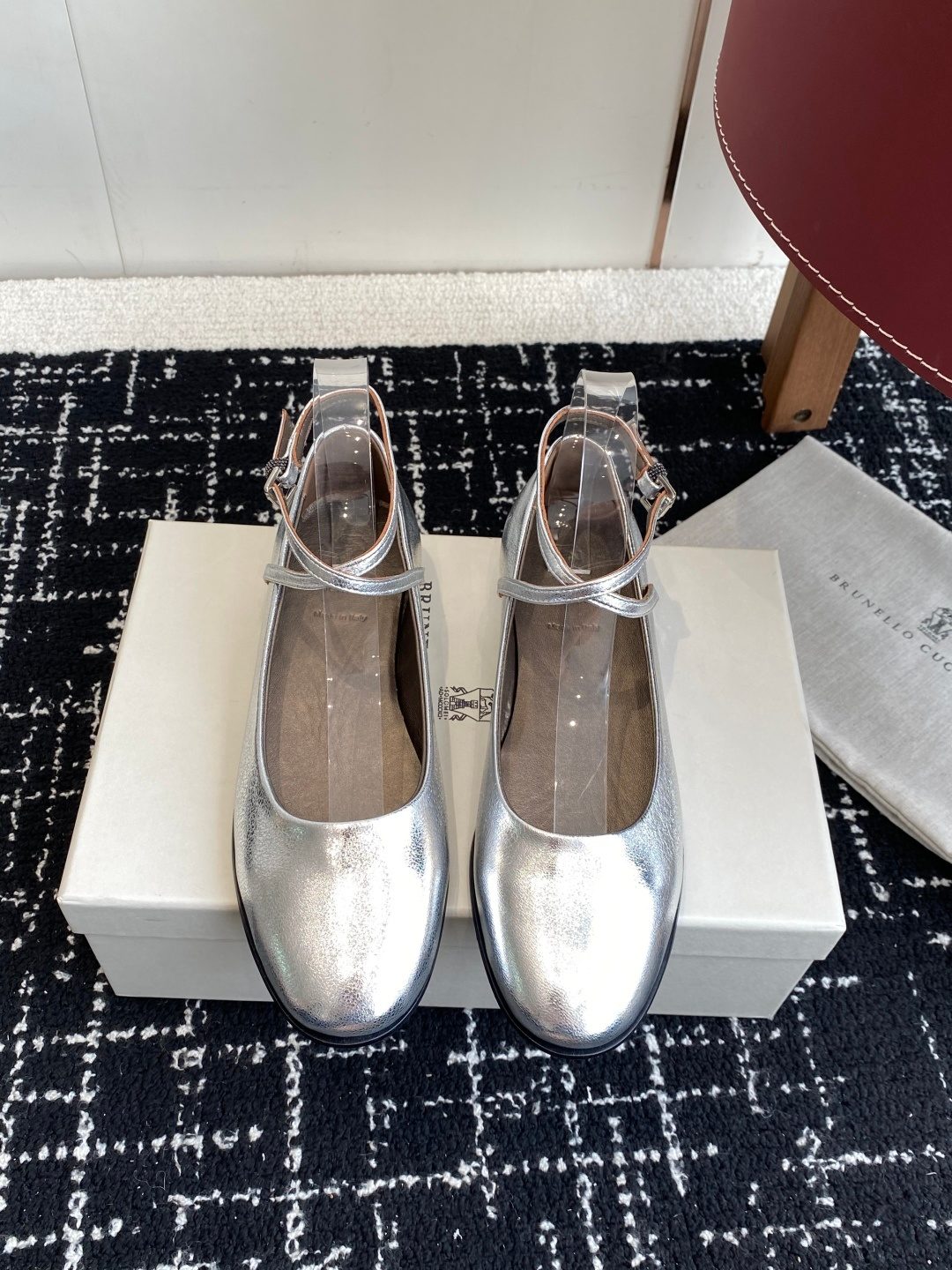 Brunello Cucinelli Metallic Leather Ballet Flats