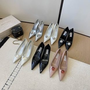 Jimmy Choo Silver Metallic Pointed Toe Pumps