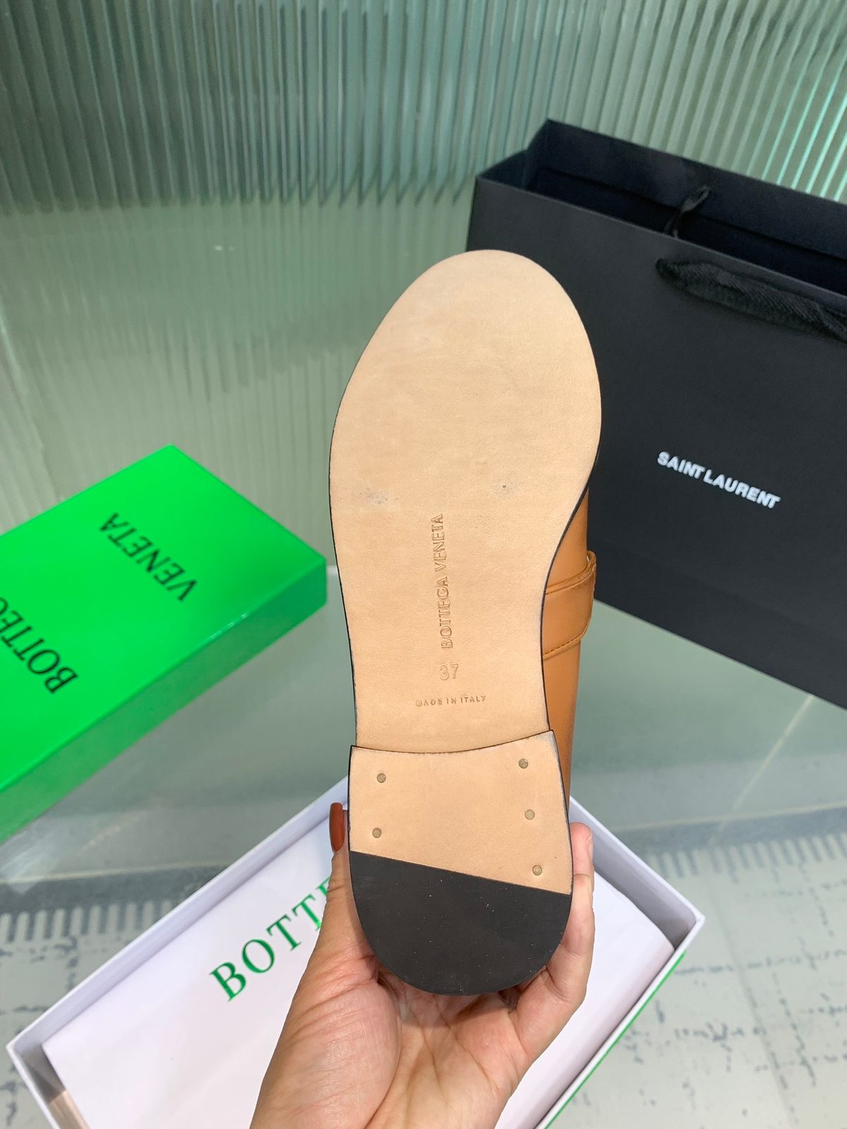 Bottega Veneta Leather Loafer Mule