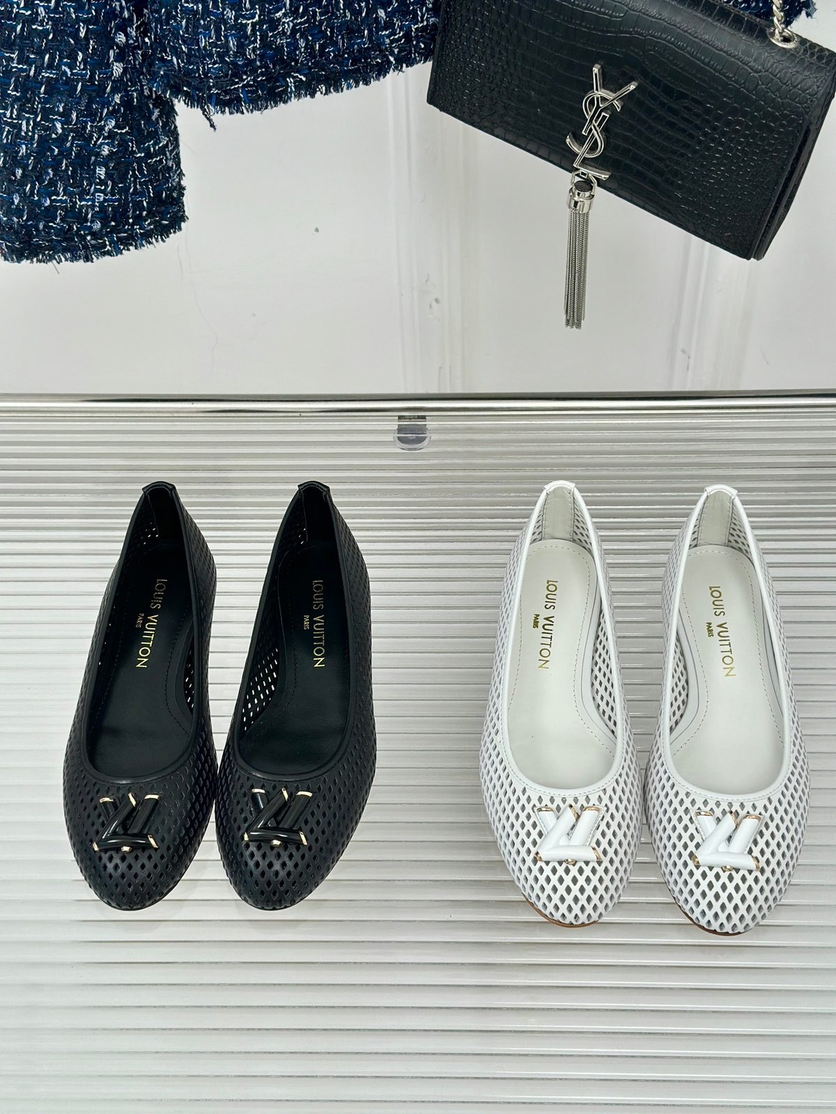 Louis Vuitton Perforated Leather Ballet Flats
